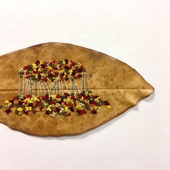 Typical Process For A Commissioned Leaf Embroidery