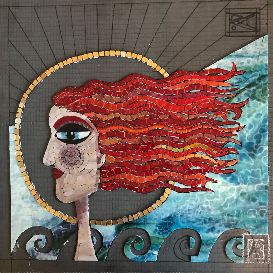 I Show The Process Of Creating Mosaic Art With My Piece Named “Onshore Annie”