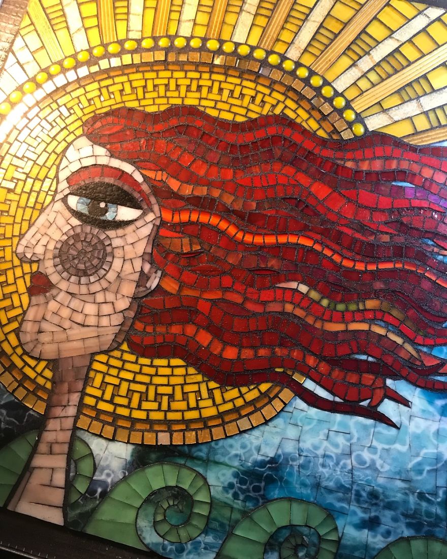I Show The Process Of Creating Mosaic Art With My Piece Named “Onshore Annie”