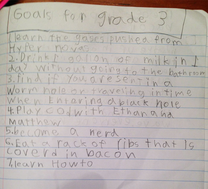 Reaching For The Stars. My Son's Goals For 3rd Grade