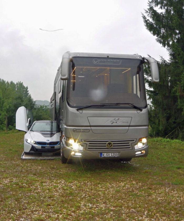 This $1.7 Million Motorhome With Its Own Garage May Look Like An Ordinary Bus From Outside, But Only Until You Step Inside
