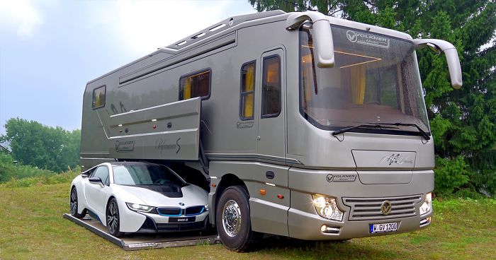 $2,000,000 Luxurious Motorhome with a HYPERCAR GARAGE #fypシ #foryou #r