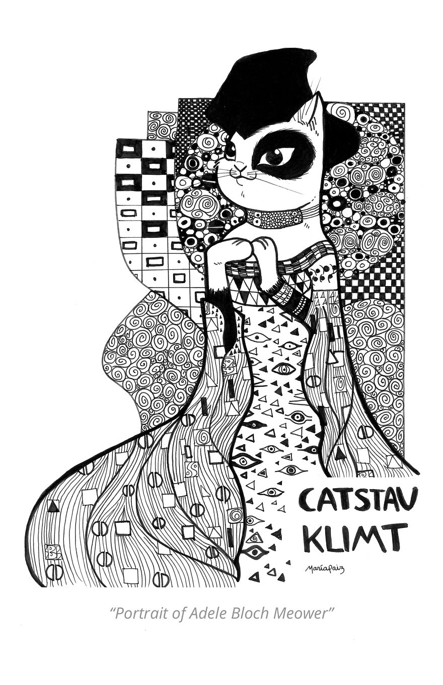 Catstav Klimt's Portrait Of Adele Bloch Meower