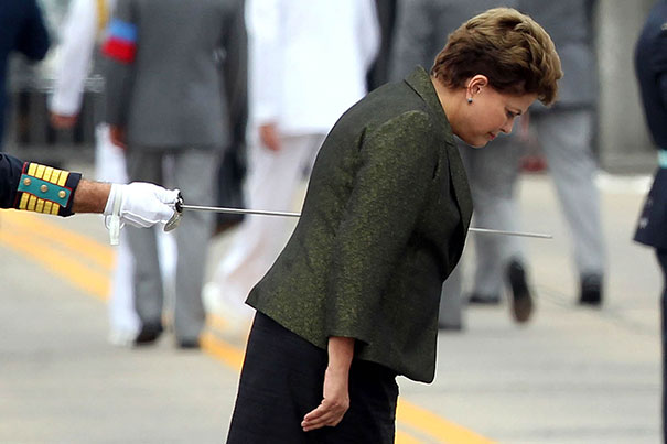 Moment When It Looks Like Dilma Rousseff Is Getting Stabbed