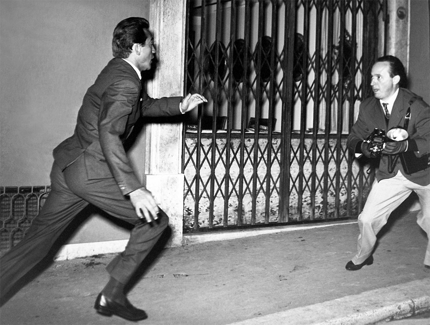 Tazio Secchiaroli Flees An Angry Walter Chiari. The Actor At The Time Was In A Relationship With Superstar Ava Gardner And Was Followed Every Step By Paparazzi. Rome, 1957