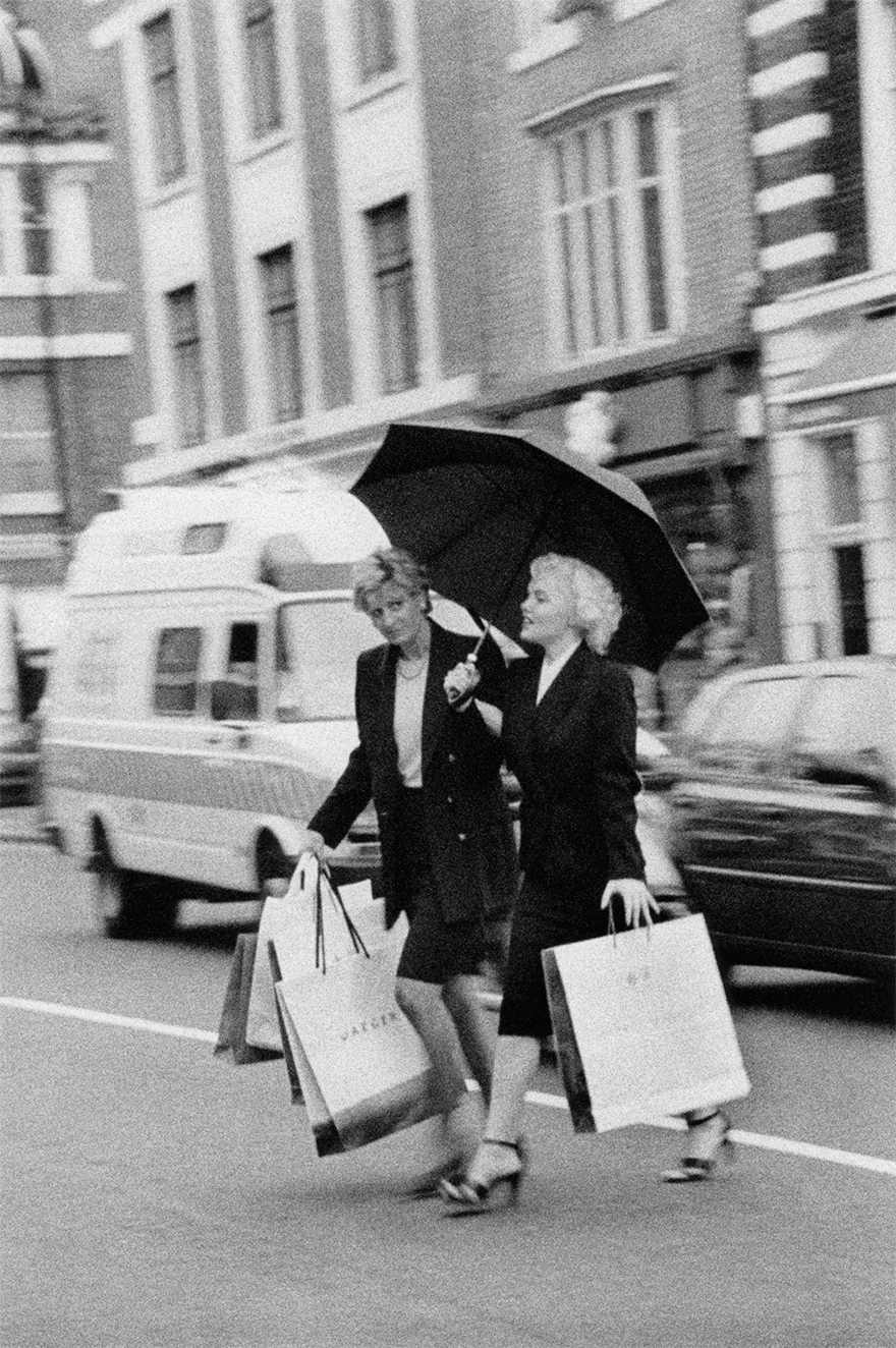 Suzie Kennedy, A Marilyn Monroe Impersonator, And A Princess Diana Lookalike Crossing The Street, 2000