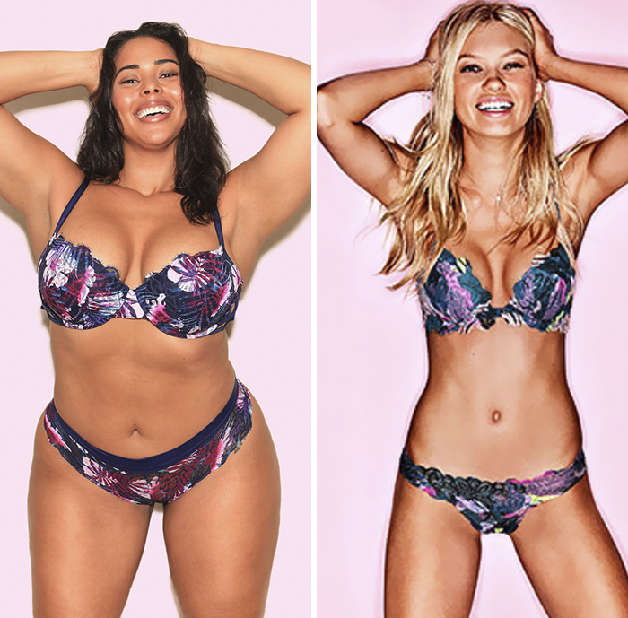 Esta modelo de talla grande recrea las fotos del catálogo de Victoria's Secret para demostrar que las mujeres con curvas también pueden vender lencería