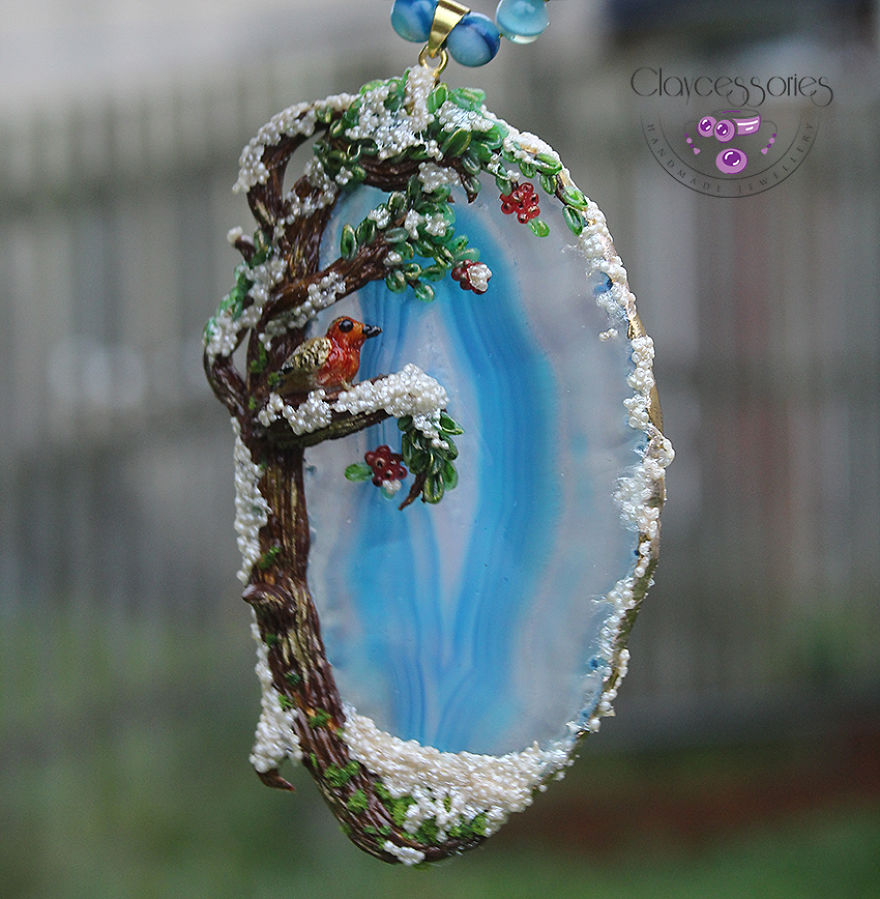 I Use Polymer Clay And Natural Stones To Create Art Nouveau Vintage Jewellery!