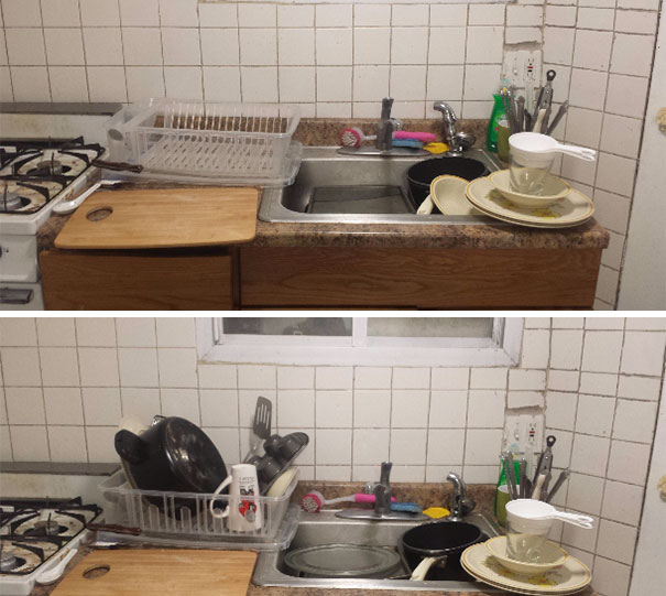 Sink Full Of Dirty Dishes? Visitors Imminent? Put Some Clean Dishes In The Dishrack. Now It Looks Like You're Working On It