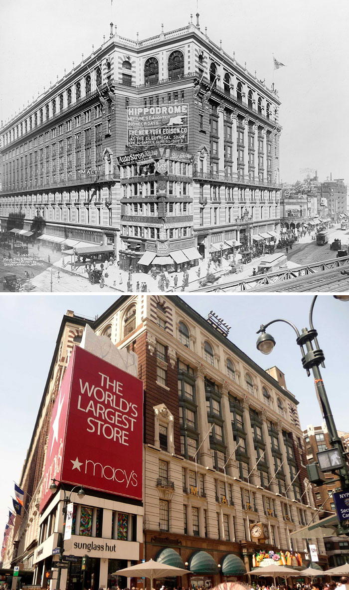The 'Million Dollar Corner' That Macy's Had To Build Around, And Then Hide Behind A Billboard