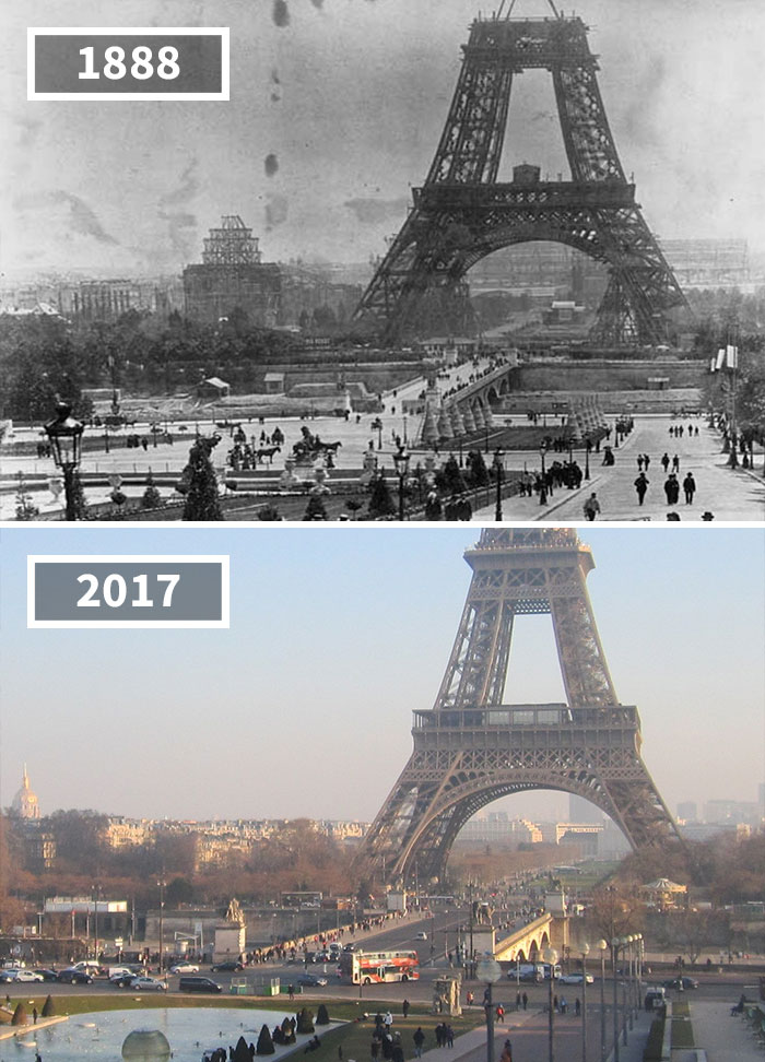 The Eiffel Tower, Paris, France, 1888 - 2017