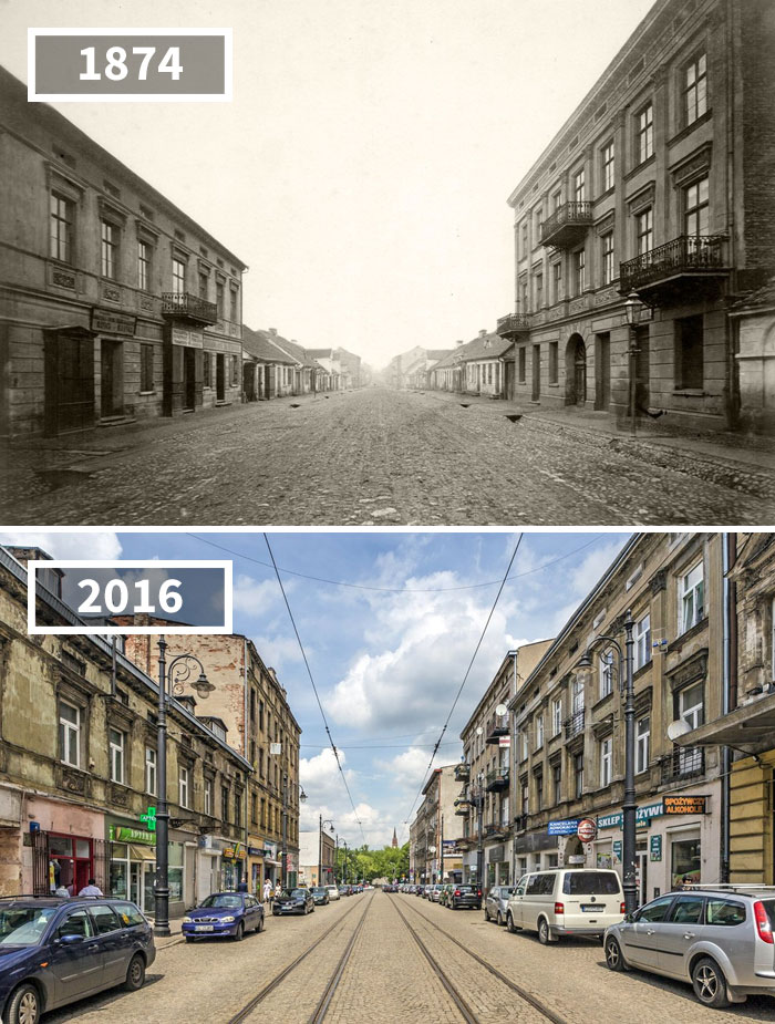 Nowomiejska Street, ÅÃ³dÅº, Poland, 1874 - 2016