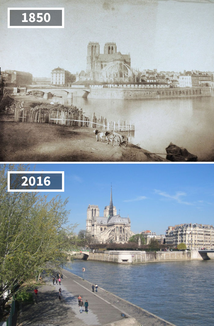 Notre Dame, Paris, France, 1850 - 2016