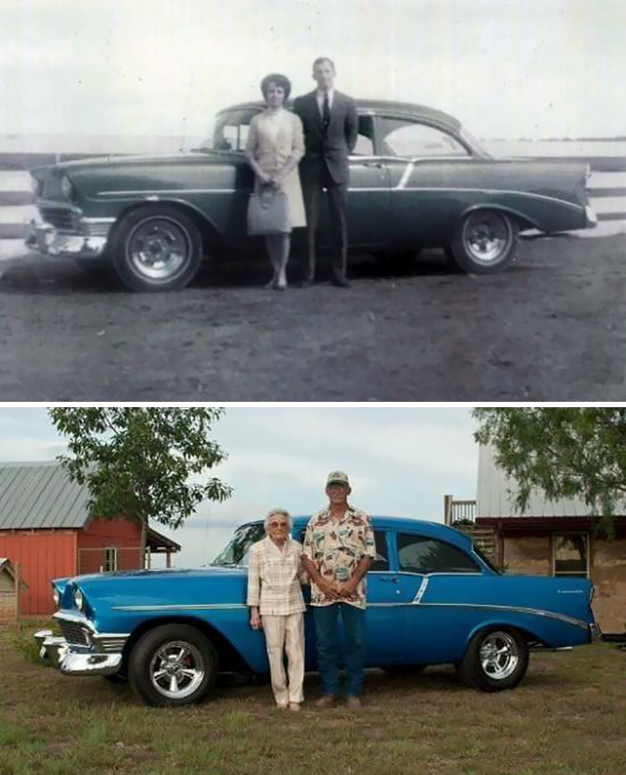 A Couple With Their Car