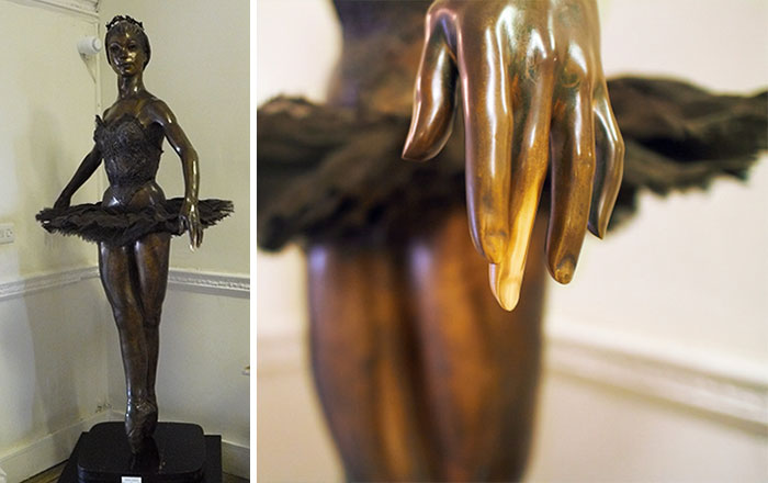 Bronze Statue Of Iconic Ballerina, Margot Fonteyn, At The Royal Ballet School In London. Ballet Students Touch The Middle Finger For Luck Each Time They Walk Past
