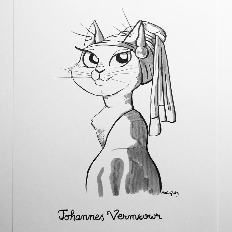 Johannes Vermeowr's Cat With A Pearl Earring