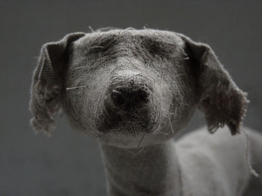 Artist Makes Sad Dogs With Old Clothes And The Result Is Incredible