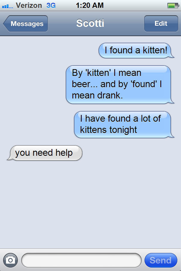 How Not To Drunk Text Your Friends That Like Cats