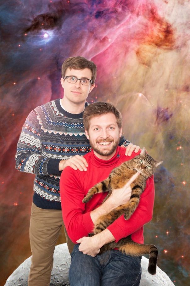My Roommate And I Tried Our Hand At A Christmas Card. It Came Out A Bit... Odd