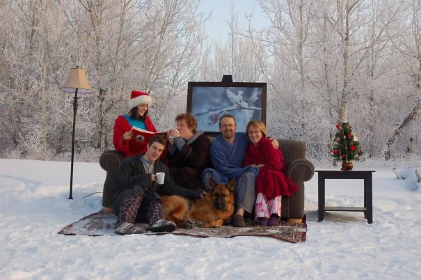 This Is How We Take Our Christmas Morning Photo In Canada, -37 With Wind Chill
