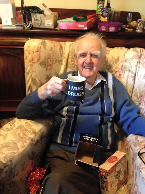 Last Year My Friend's Mum Got His 94 Year Old Great Grandfather A Mug Saying, 'Nobody Knows I'm Gay'. This Year She's Taken It Up Another Notch