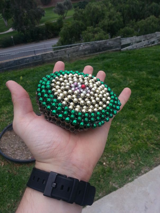 My Grandmother From Oklahoma Sent Me A Bejeweled Wasp's Nest Today With No Explanation Or Note