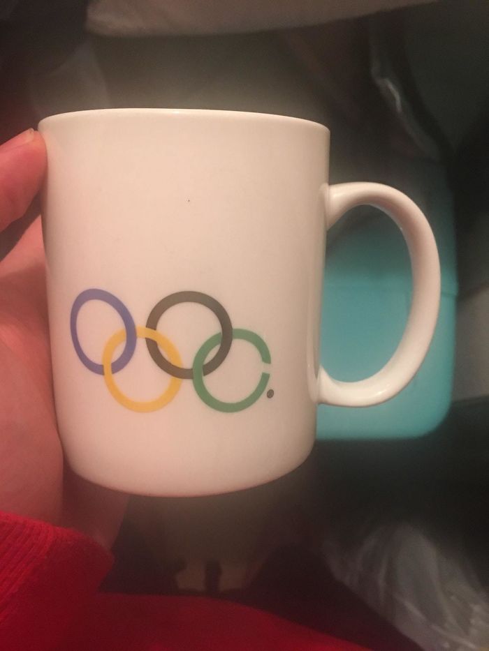 The Red Ring And Red "Usa" Lettering On My Olympic Cup Have Completely Disintegrated Over Years Of Washing, But The Other Rings Look Brand New