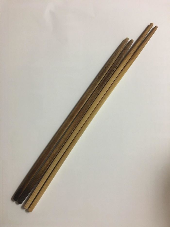 My Mom's "Cooking Chopsticks" Worn Down Over 10 Years Of Use