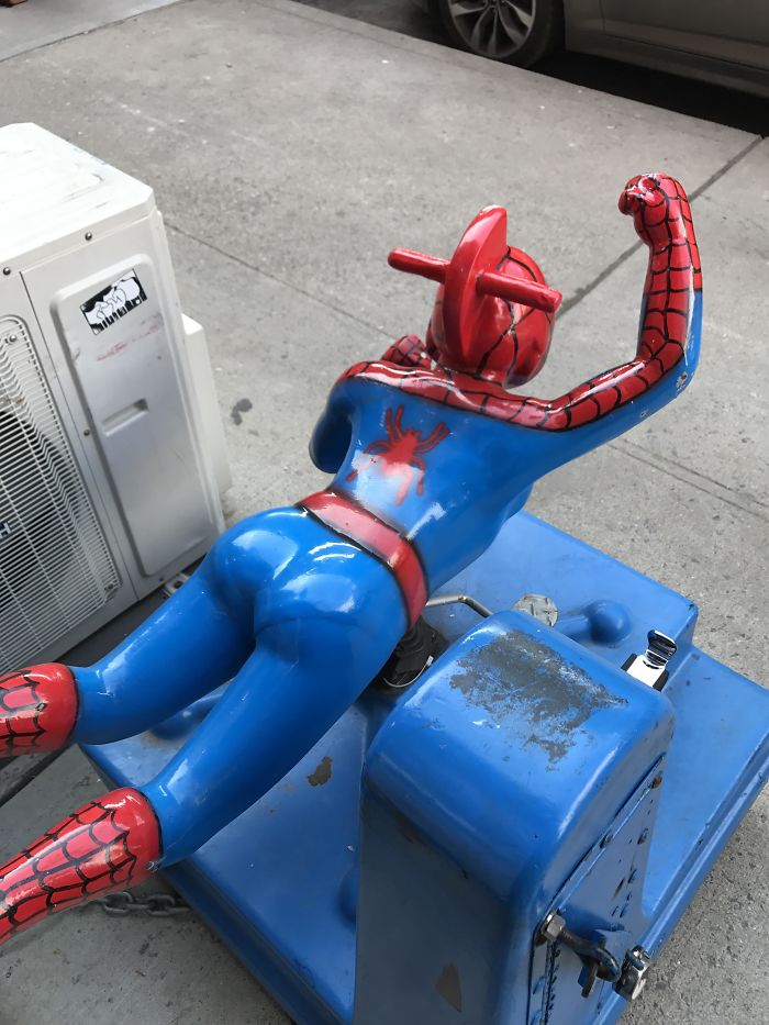 This Spiderman Children's Ride Has A Visible Panty Line