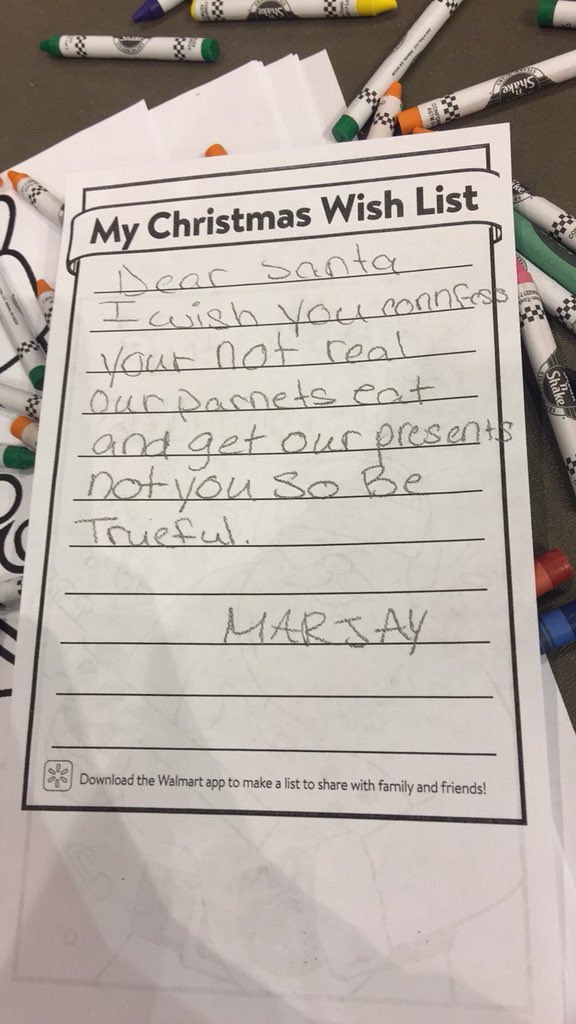 Came Across A Good Letter To Santa While I Was Volunteering Tonight