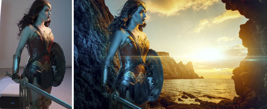 My Friend Made One Amazing Wonder Woman Cosplay Outfit Before And After Shots