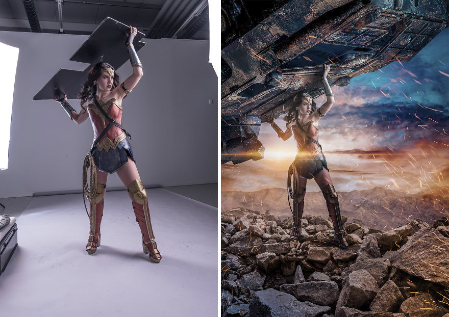 My Friend Made One Amazing Wonder Woman Cosplay Outfit Before And After Shots