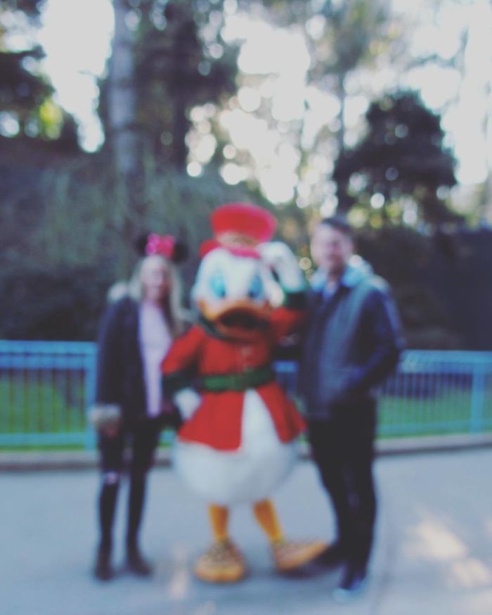 We Waited Half An Hour To Get This Photo With Scrooge McDuck Because There Was No Way We Were Waiting 75 Minutes To Meet Mickey Or Donald Duck... This Is How Our Photo Turned Out