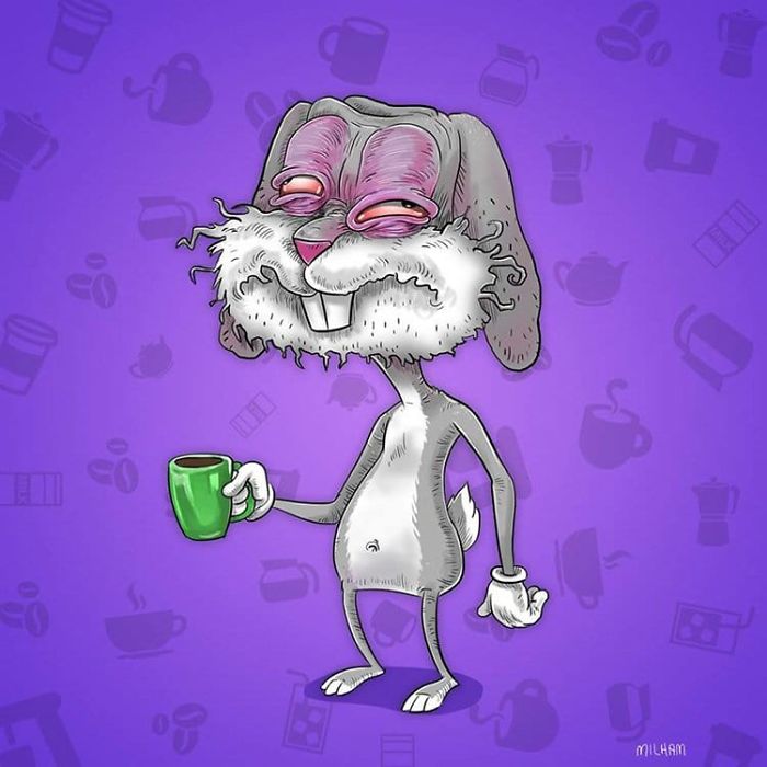 Look At How Your Favorite Cartoons When They Just Woke Up And Haven't Had Their Coffee Yet