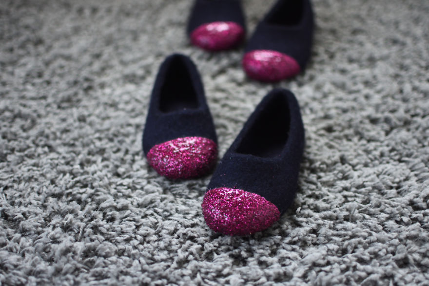I Create Glittery Indoor Footwear From Wool And Call It My Job
