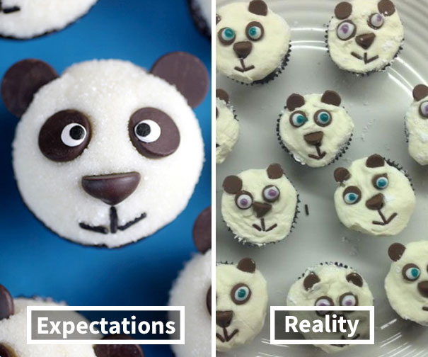 My Panda Cupcakes Turned Out Looking Rather Unfortunate With Each One Sporting A Grimace Worse Than The Next