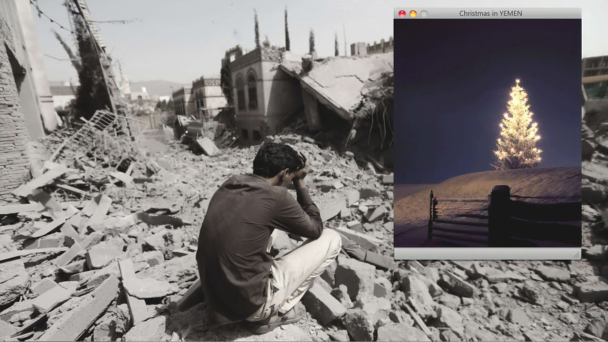 Christmas In Yemen: I Created Thought-Provoking Billboards To Show The Brutal Contrast