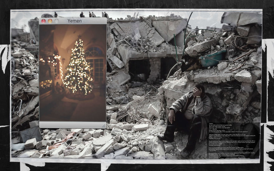 Christmas In Yemen: I Created Thought-Provoking Billboards To Show The Brutal Contrast