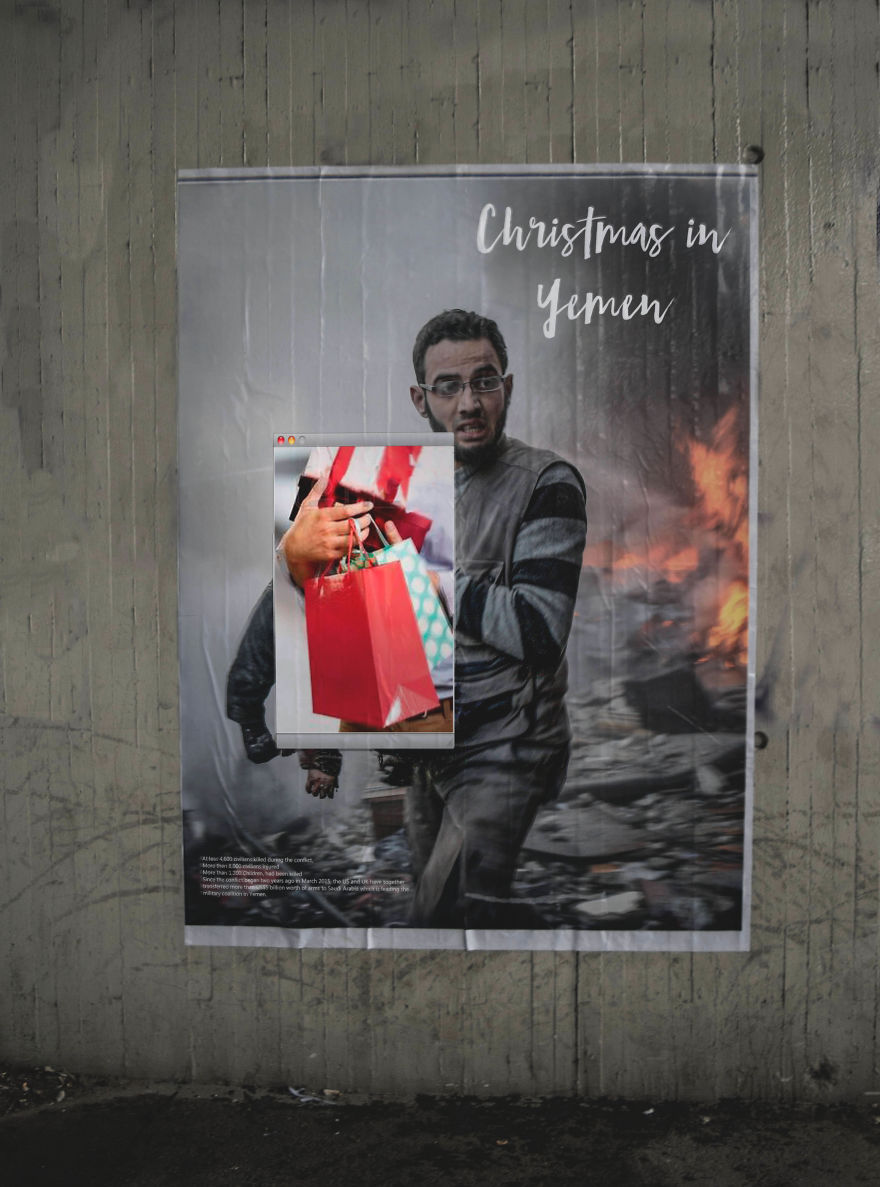 I Created “Christmas” Billboards To Show Reality Of Children In Yemen (Photos+video)