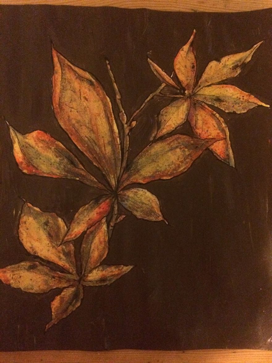 These Detailed Paintings Of Trees And Leaves Focus On Damage, Imperfection And Fragility.