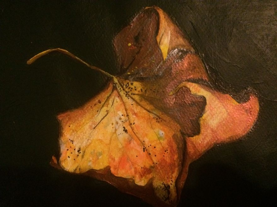 These Detailed Paintings Of Trees And Leaves Focus On Damage, Imperfection And Fragility.