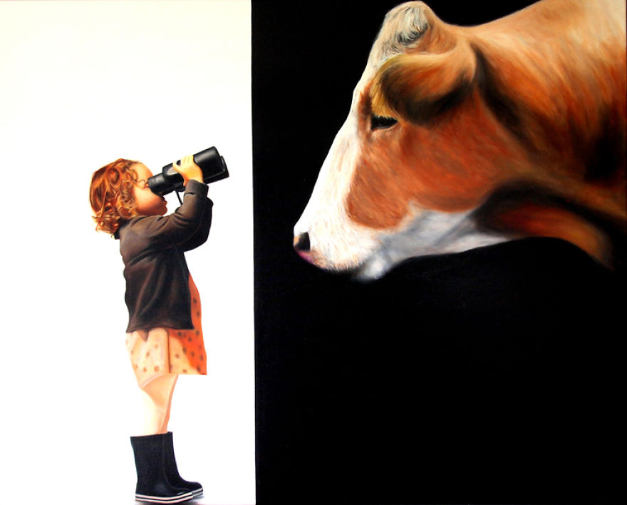 I Create Hyperrealistic Paintings Using Humor And Contrast
