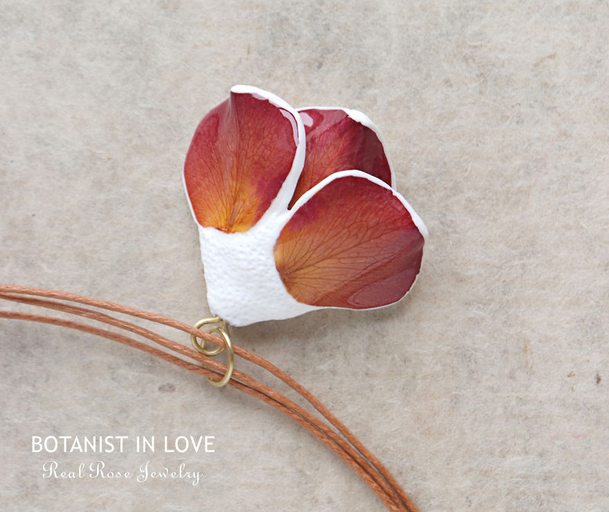 Artist Created Jewelry From Real Rose Petals