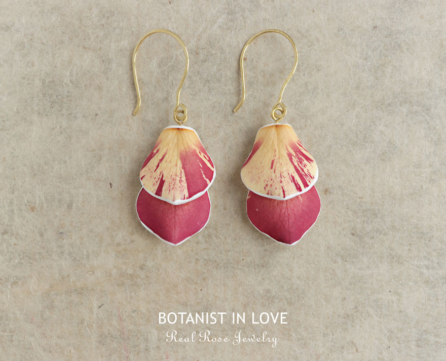 Artist Created Jewelry From Real Rose Petals
