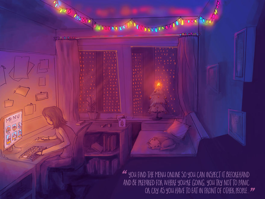 My Friend Opened Up About Her Anxiety By Illustrating How It Makes Her Feel At Christmas (Then Did It For Others)