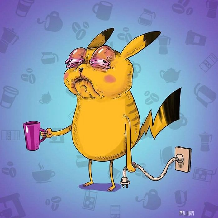 Look At How Your Favorite Cartoons When They Just Woke Up And Haven't Had Their Coffee Yet