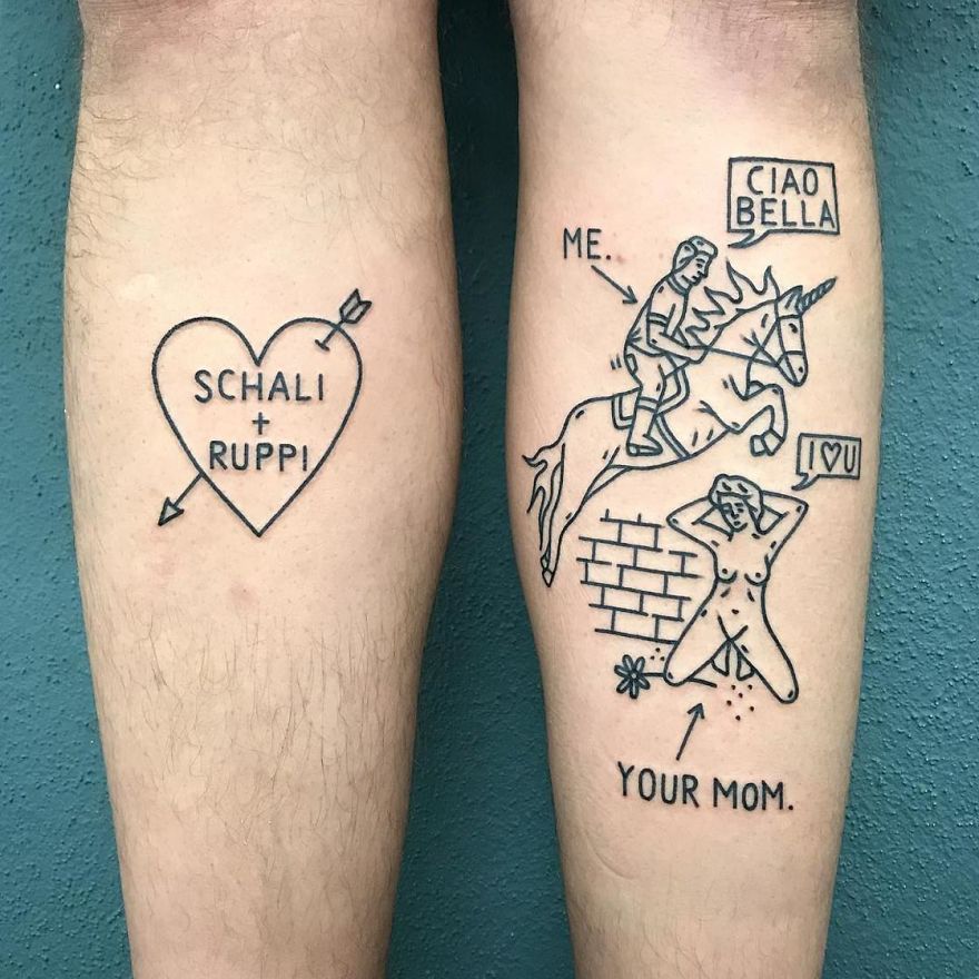 These Irreverent Tattoos From The German Tattoo Artist Will Catch Your Eye  | Bored Panda