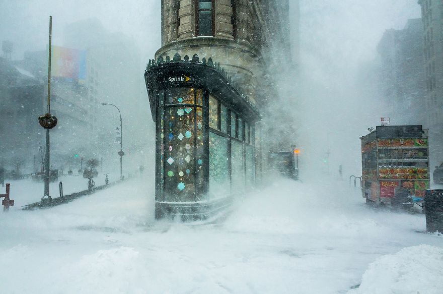 Flatiron Building In The Snowstorm By Michele Palazzo (Remarkable Award In Architecture & Urban Spaces Category)