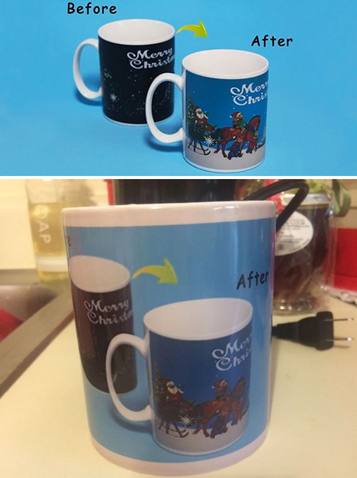 I Bought This Cup For My Wife Expecting It To Change From A Black Cup To A Christmas Scene