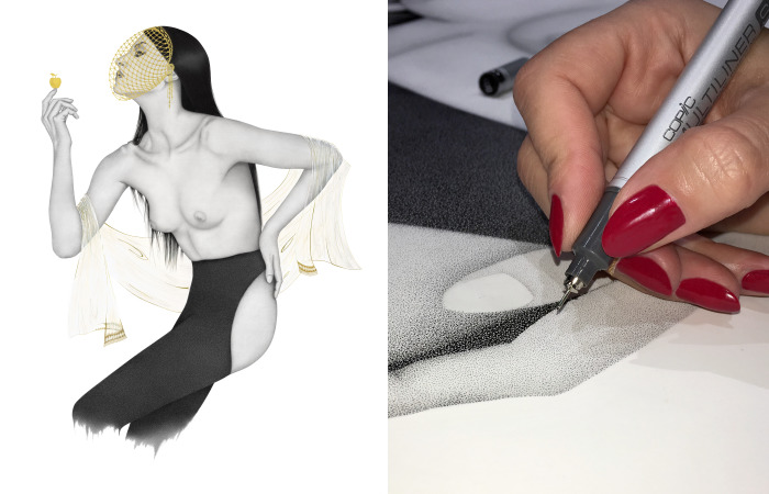 Life Size Stippling Of “Eden’s Apple”